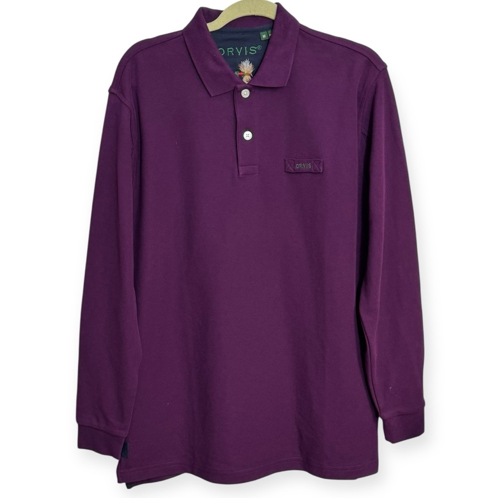 Orvis Deep‎ Purple Long Sleeve Polo Size M